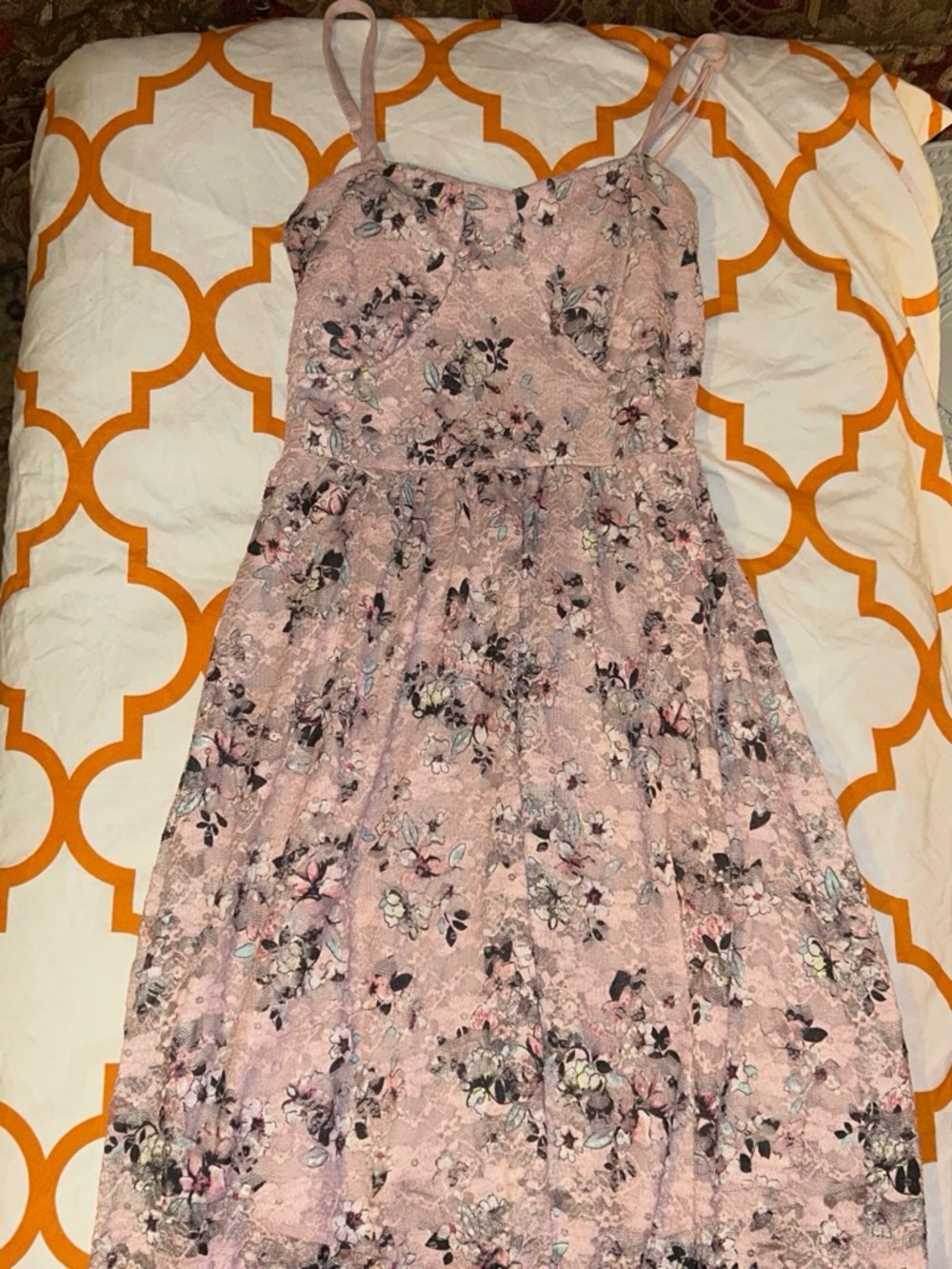 No Boundaries Pink Floral Lace Sundress